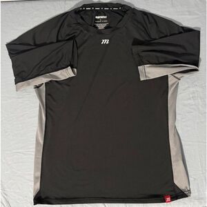 Marucci Shirt Large Black Hockey Baseball 3/4 Sleeve Compression Undershirt